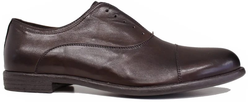 |OXFORD SENZA LACCI PELLE TESTA DI MORO|