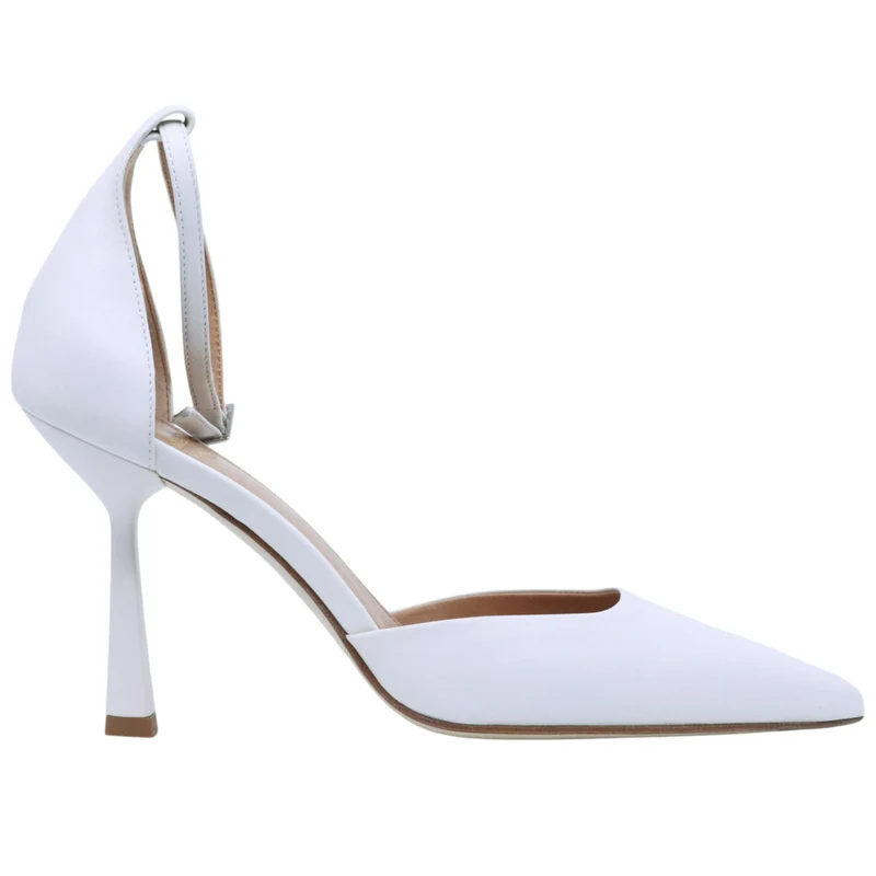 Décolleté donna Chantal 2509 in pelle bianco latte