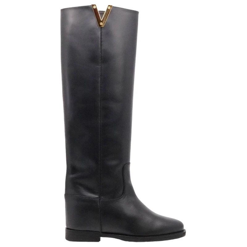 Via Roma 15 2568 Santa Monica stivale donna in pelle nera Made in Italy