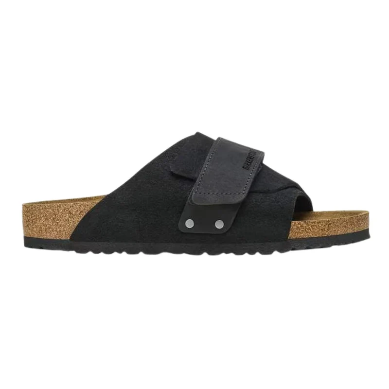 Birkenstock Kyoto Black sandalo uomo in nabuk e camoscio nero narrow fit