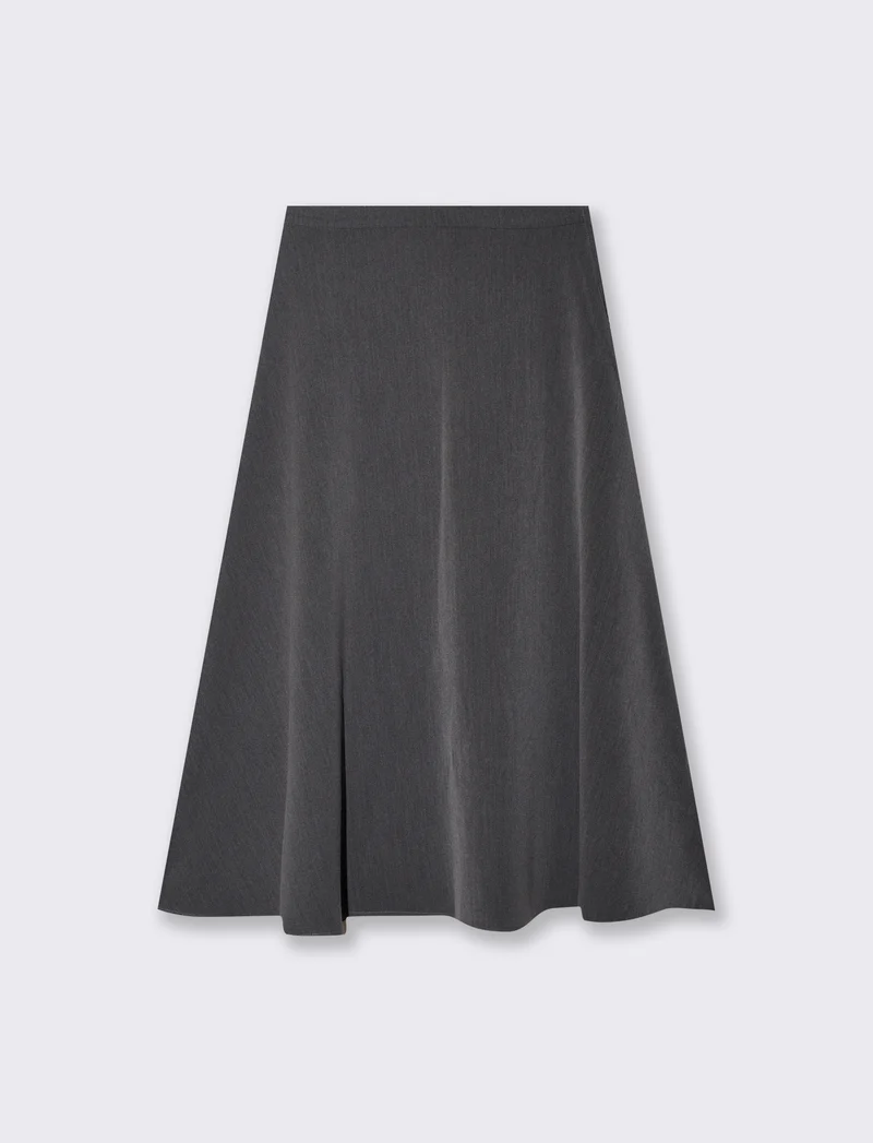 Gonna longuette svasata elegante - Grigio mel.