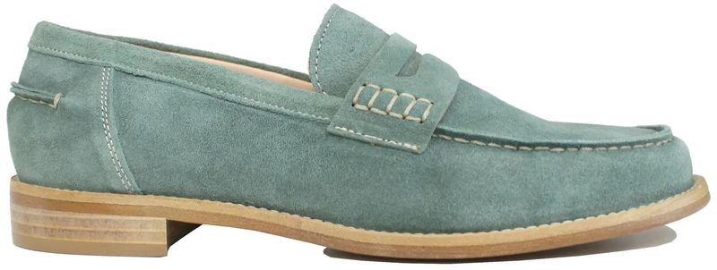|MOCASSINO DONNA CAMOSCIO VERDE ACQUA|
