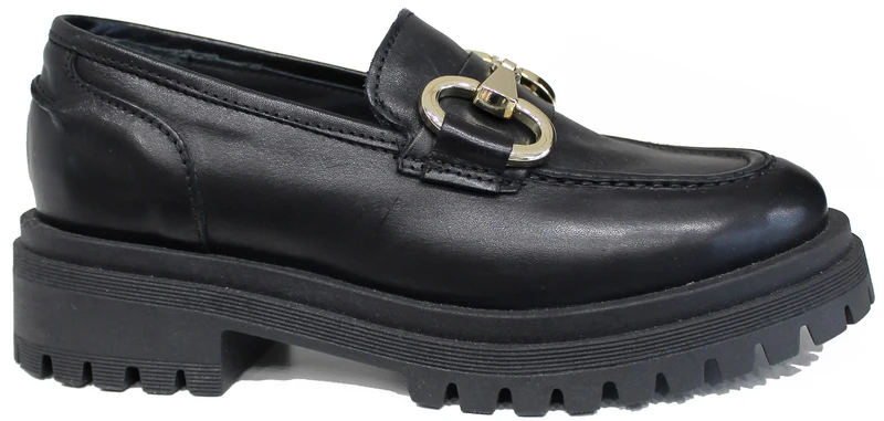 |MOCASSINO DONNA MORSETTO ACS PELLE NERA|