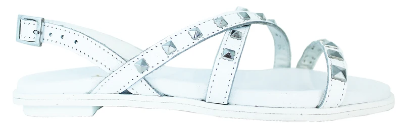 |SANDALO BORCHIATO PELLE BIANCO|
