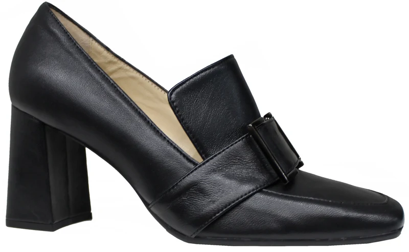 |DECOLTE' PUNTA QUADRATA PELLE NERA|