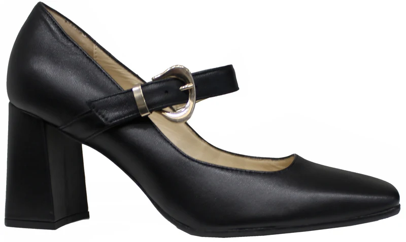 |DECOLTE' PUNTA QUADRATA PELLE NERA|