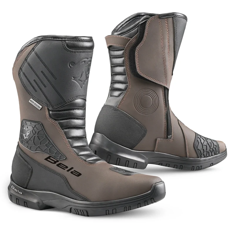 BELA GLADIATOR PELLE STIVALI DI MOTO NERO MARRONE
