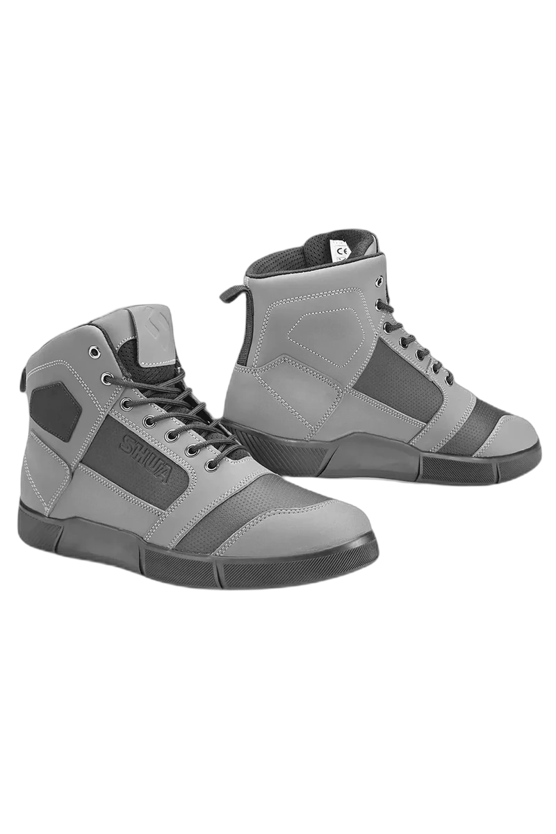SHUA SHIFT STIVALI DI MOTO PELLE UOMO GRIGIO
