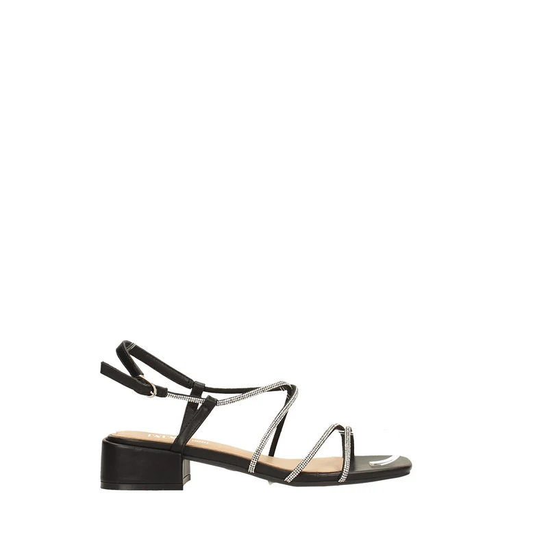 Sandali con listini in strass. Tacco alto 3.5cm