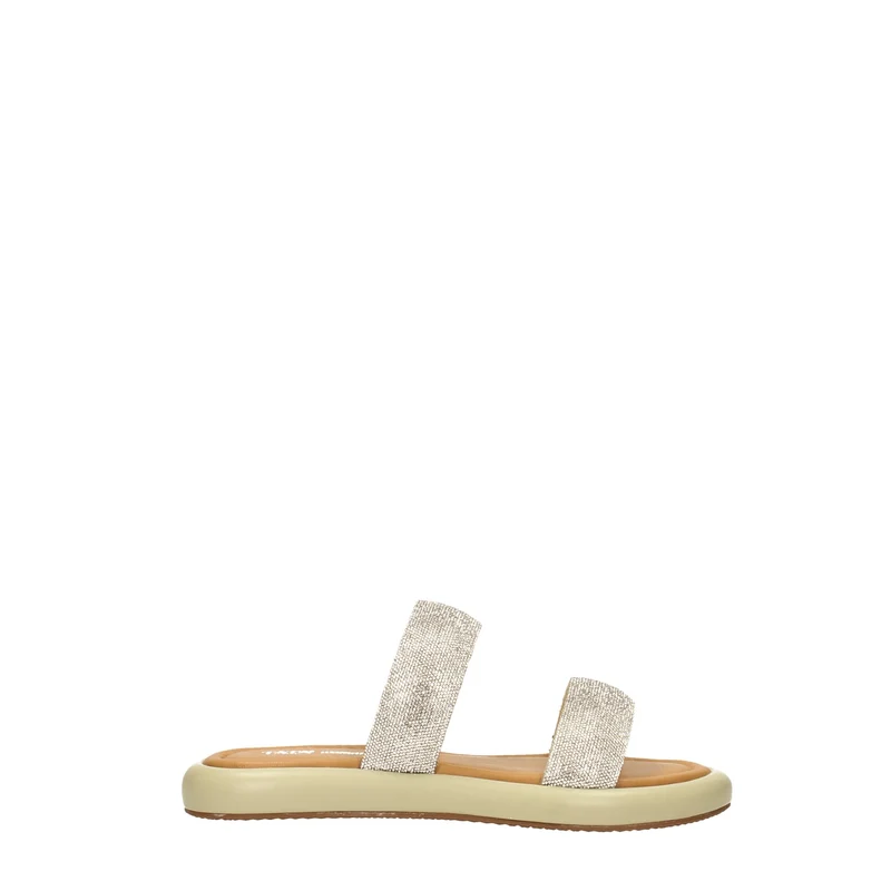 Sandali bassi con doppia fascia con strass