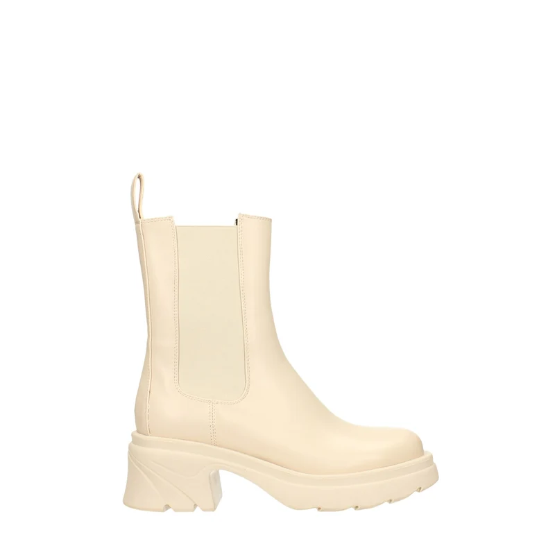 Stivaletti chelsea panna. con tacco alto 6cm