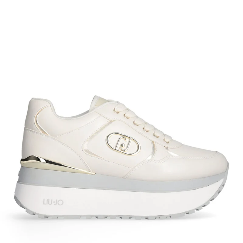 Sneakers Super Platform Donna LIU JO Maxi Wonder Plus 01 in Pelle color Latte