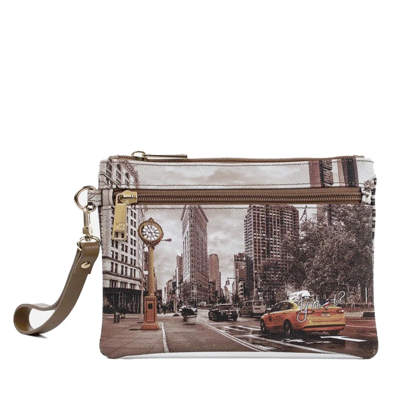 Pochette Donna con Zip Y NOT YES-342 Stampa Golden Time
