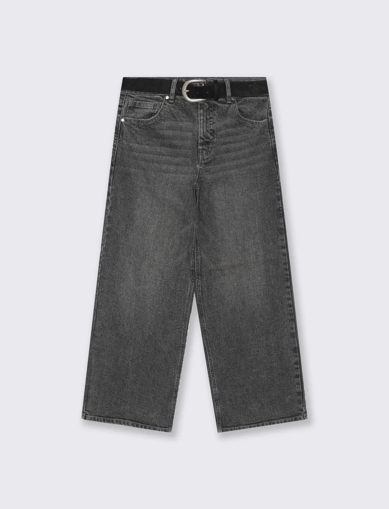 Jeans coulotte wide leg eleganti e versatili - Nero