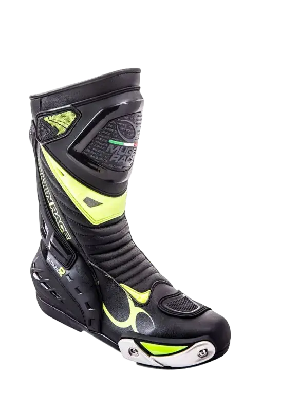 MUGENRACE BOT-MNR-1490 SPHANTOM 2 Moto Stivali Nero Giallo Fluo