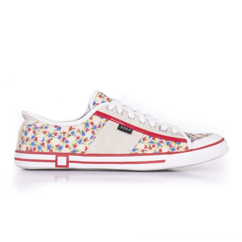 Sneakers bassa con motivo floreale