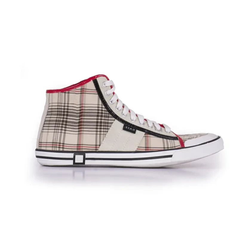 Sneakers alta con motivo a quadri