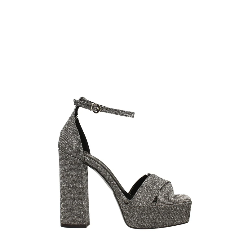 Sandali glitterati con plateau. Made in Italy. Tacco alto 12cm