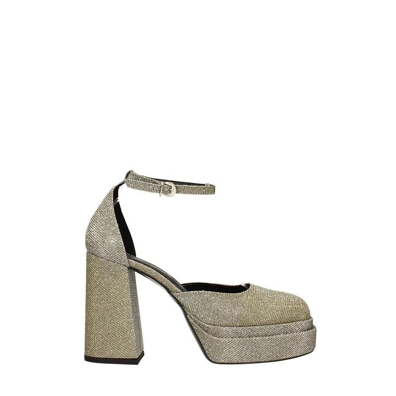 Décolleté glitterate con doppio plateau. Made in Italy. Tacco alto 11cm