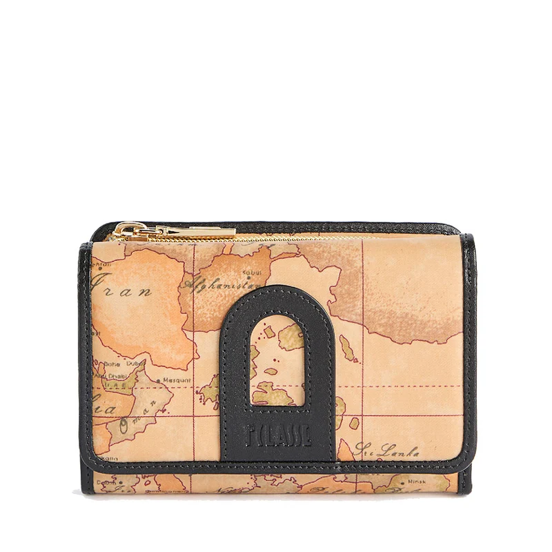 Portafoglio Donna con Bottone 1A Classe Alviero Martini linea Highland Soft Geo Classic e Nero PO96