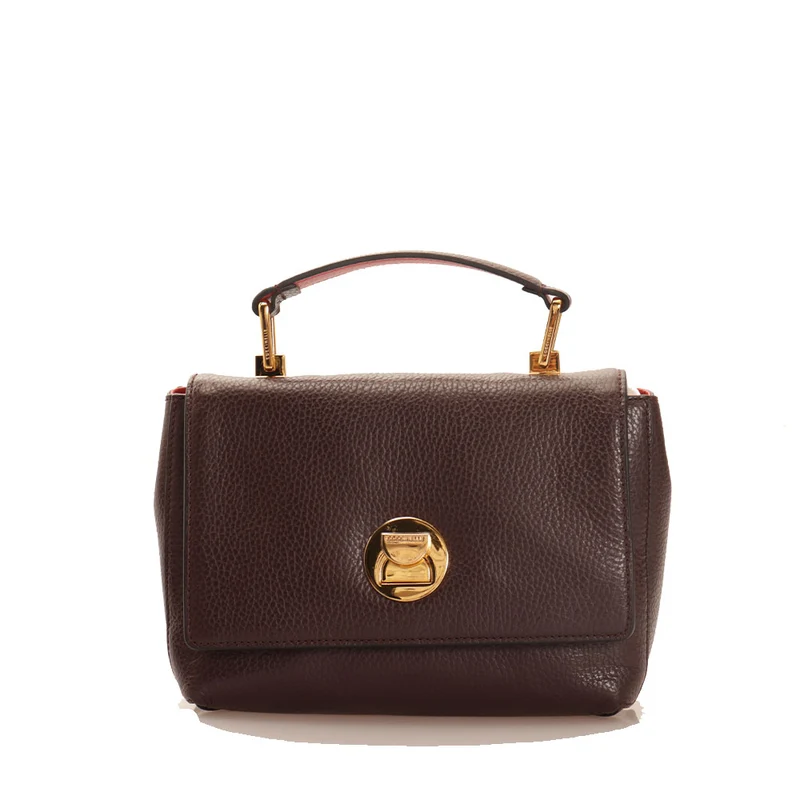 Borsa Donna a Mano con Tracolla in Pelle COCCINELLE Linea Liya colore Cola - Cranberry