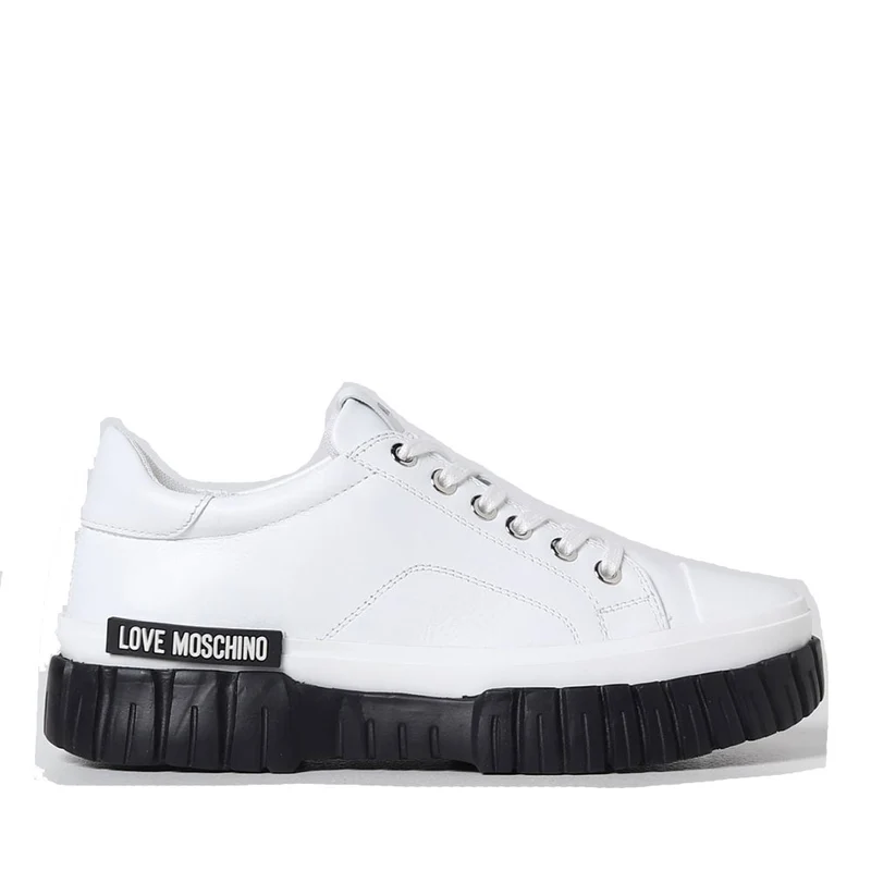 Scarpe Donna LOVE MOSCHINO Sneakers in Pelle Bianca JA15605
