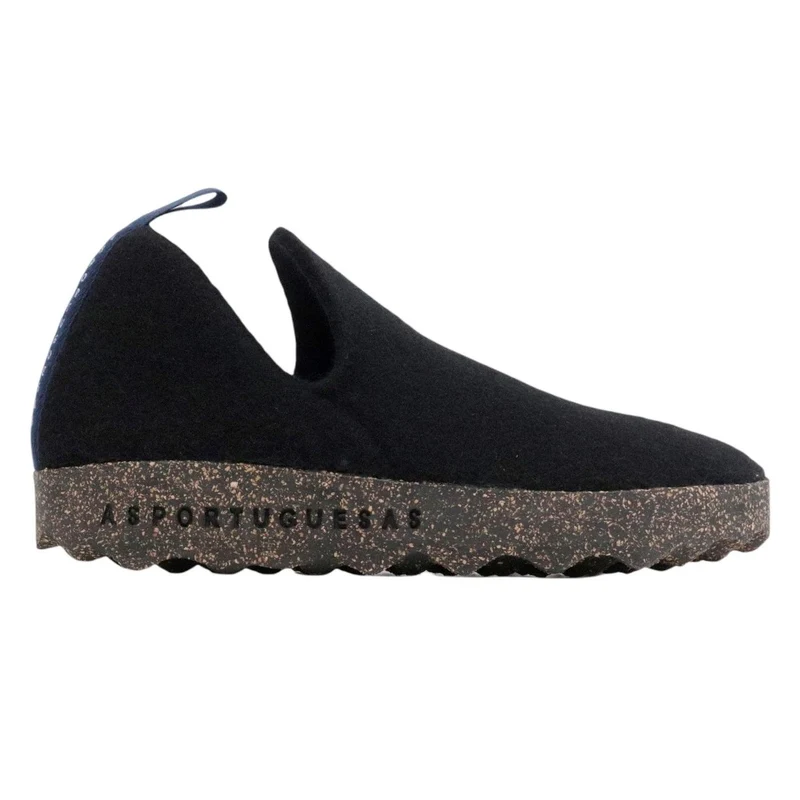 Asportuguesas City scarpa in lana naturale nera,