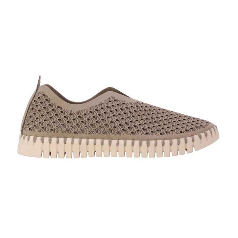 Ilse Jacobsen Tulip 3275 mocassino slip-on donna in microfibra riciclata pearled ivory traforata