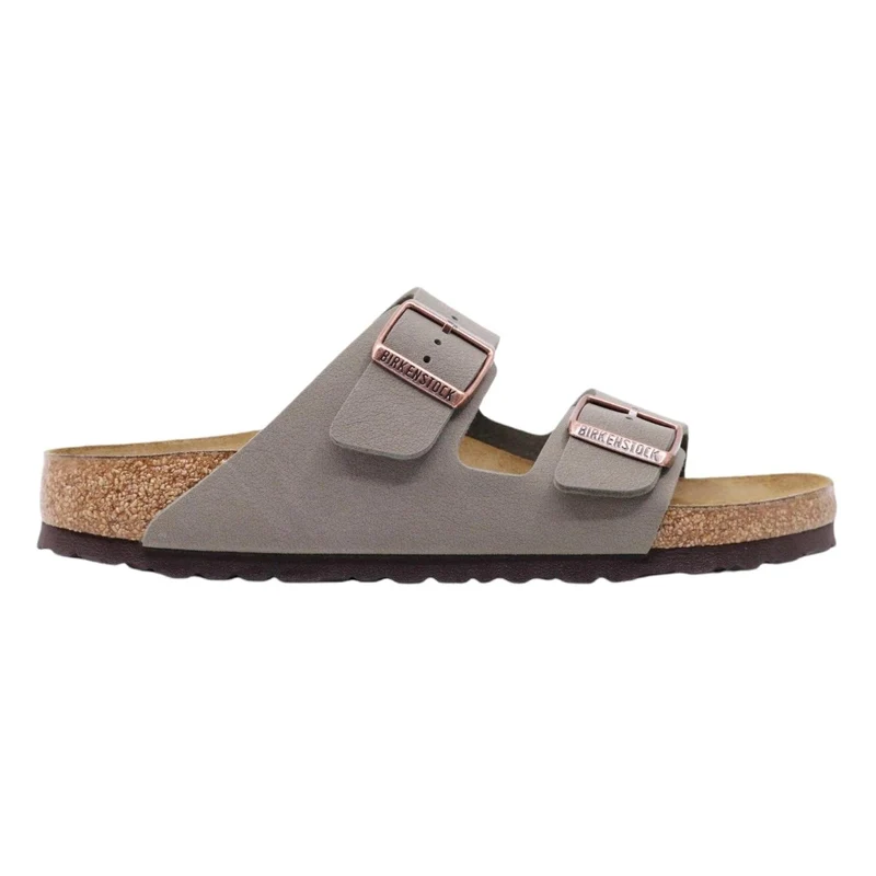 Birkenstock Arizona Birkibuc Stone sandalo doppia fibbia Narrow Fit