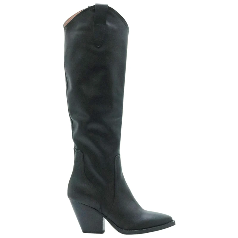 Curiositè TX9 stivale texano donna in pelle nera
