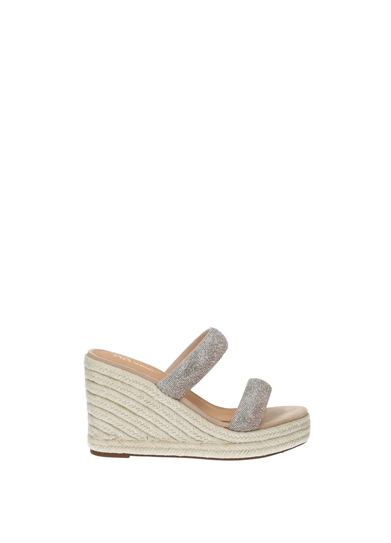Sandali con zeppa in corda