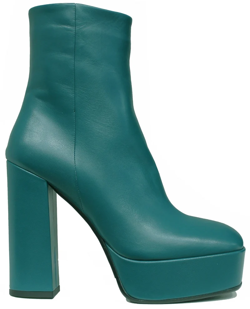|TRONCHETTO CON PLATEAU PELLE PETROLIO|