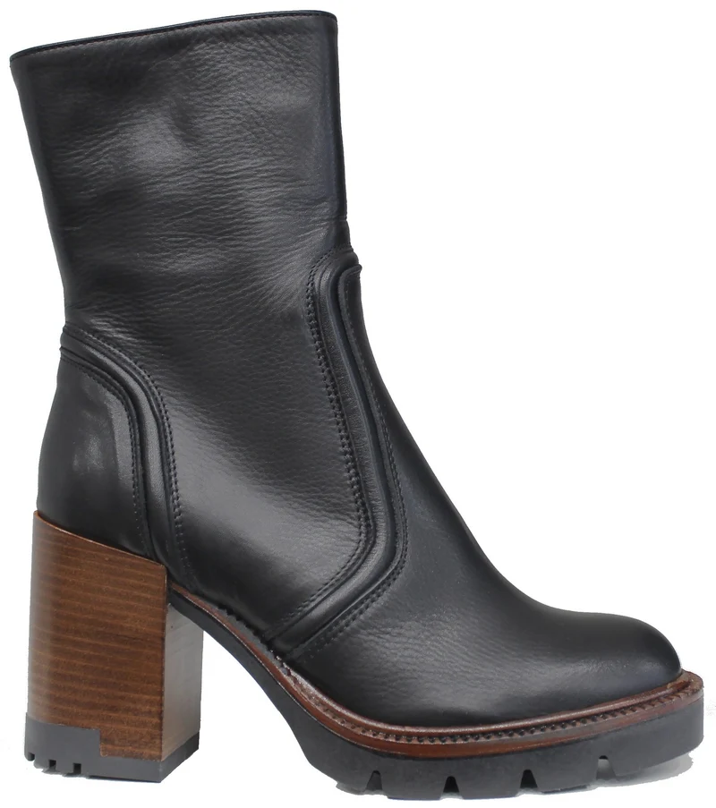 |TRONCHETTO TACCO DONNA ACS PELLE NERA|