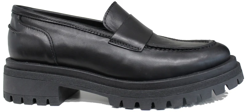 |MOCASSINO DONNA ACS PELLE NERA|