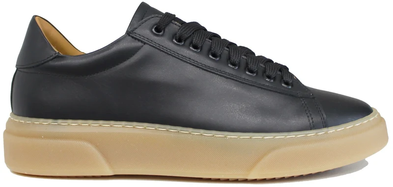 |SNEAKER UOMO ACS PELLE NERA SUOLA NOCCIOLA|
