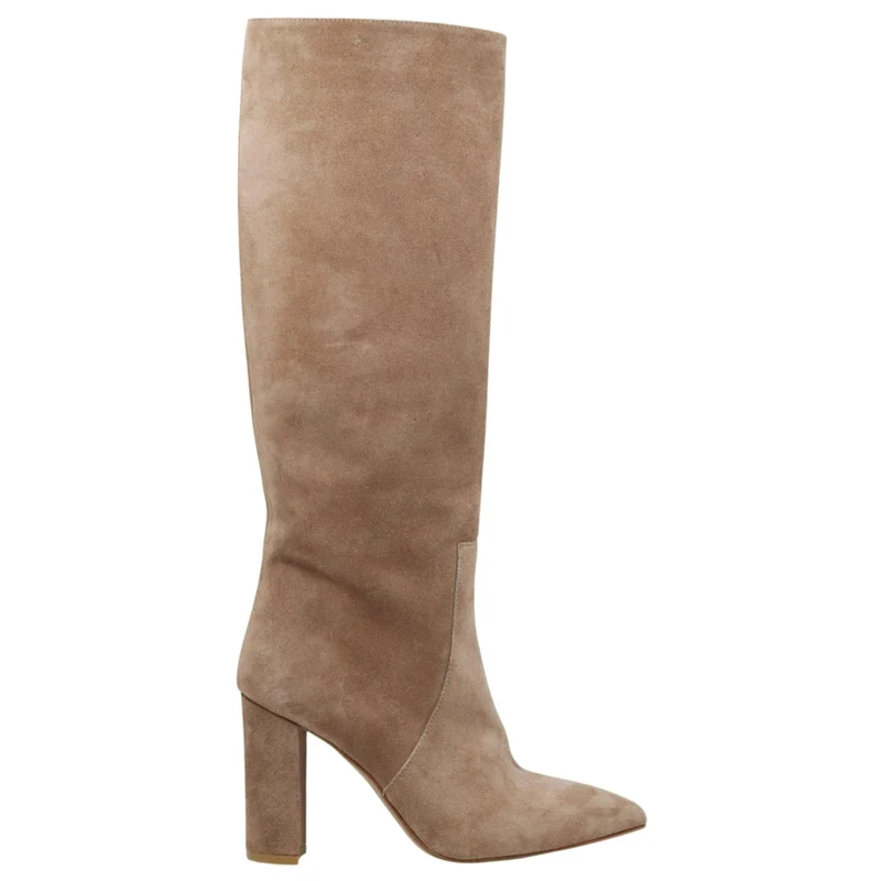 Ranyé 1000 stivale donna in camoscio camel con tacco alto elegante