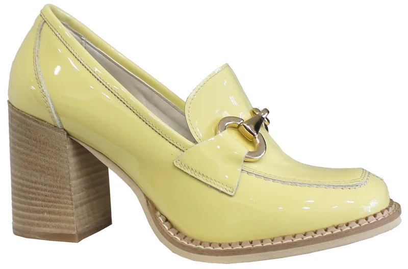|MOCASSINO DONNA CON TACCO ACS VERNICE PAGLIA|