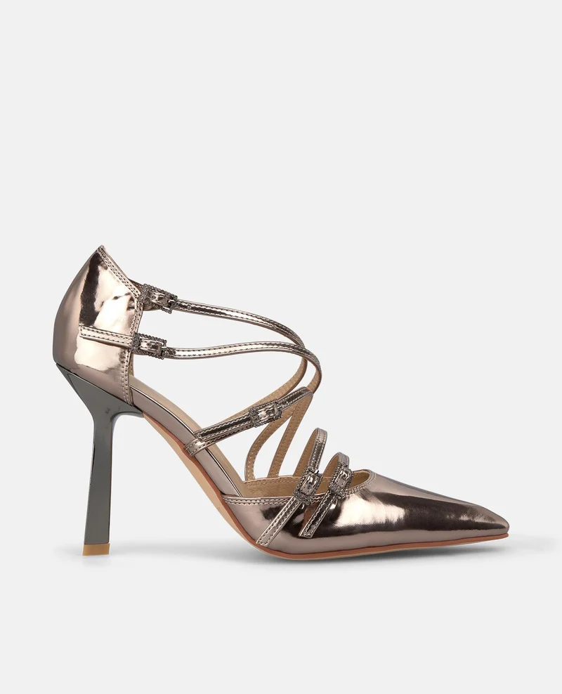 ZAPATO TACÓN TIRAS HEBILLA