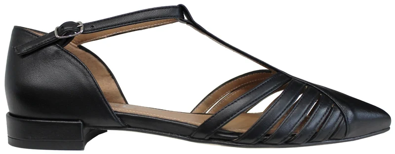 |BALLERINA DONNA A PUNTA ACS PELLE NERA|