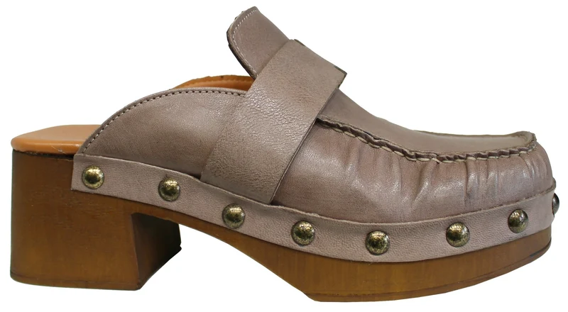 |ZOCCOLO CON TACCO ACS PELLE TAUPE|