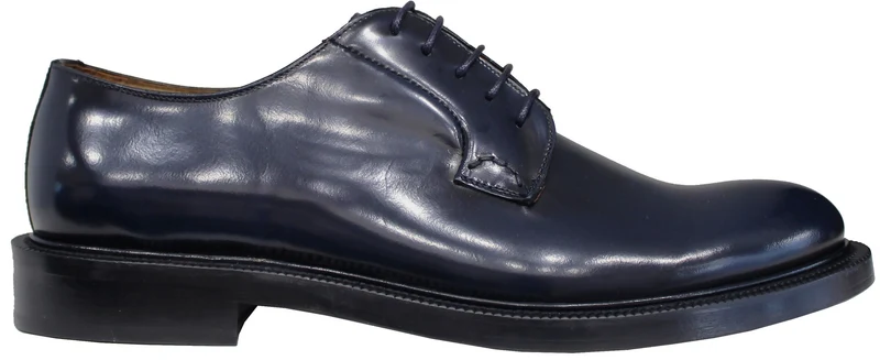 DERBY UOMO ACS PELLE LUCIDA BLU