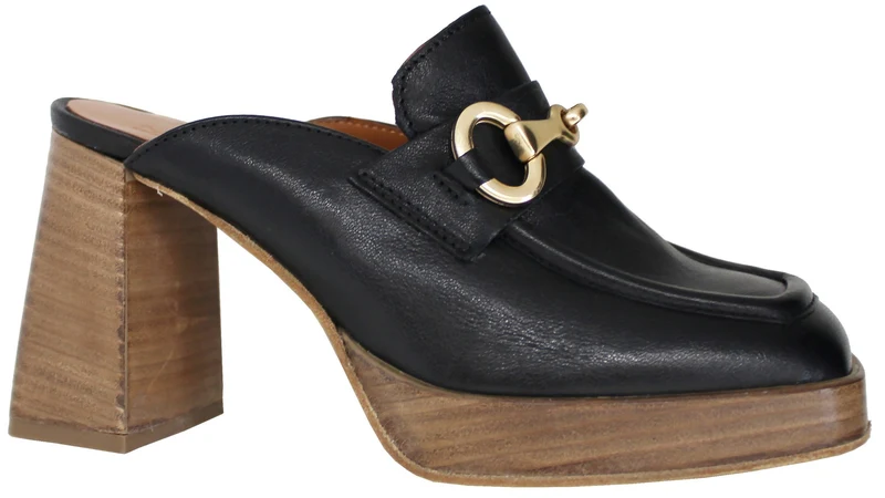 |SABOT DONNA CON TACCO ACS PELLE NERA|