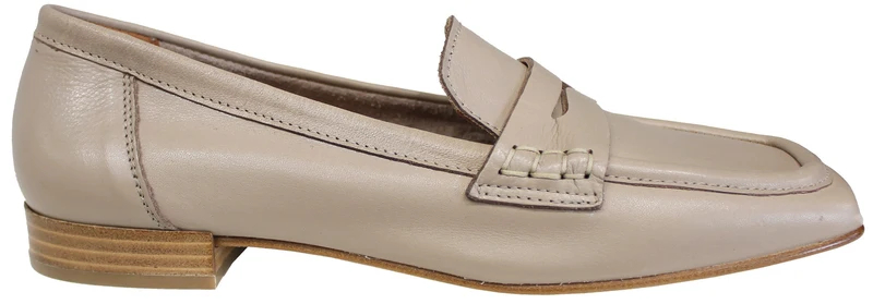 |MOCASSINO DONNA PUNTA QUADRATA PELLE BEIGE|