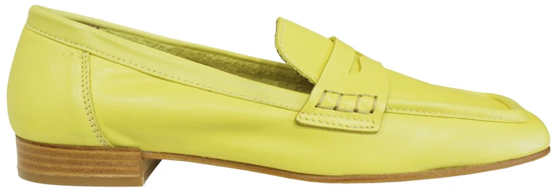 |MOCASSINO DONNA PUNTA QUADRATA PELLE GIALLA|