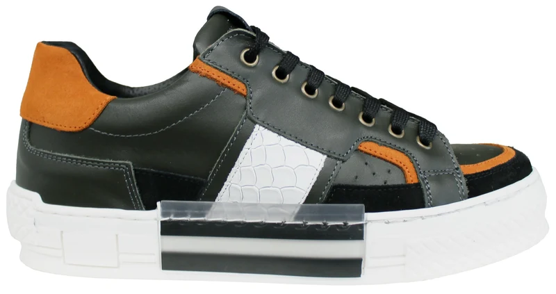 |SNEAKER UOMO ACS PELLE VERDE/ARANCIO|
