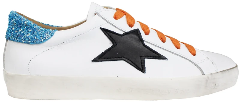 |SNEAKER DONNA ACS PELLE BIANCO/NERO/CELESTE|