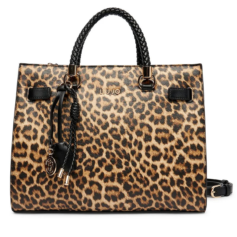 Borsa Donna a Mano Media LIU JO stampa Animalier con Charm