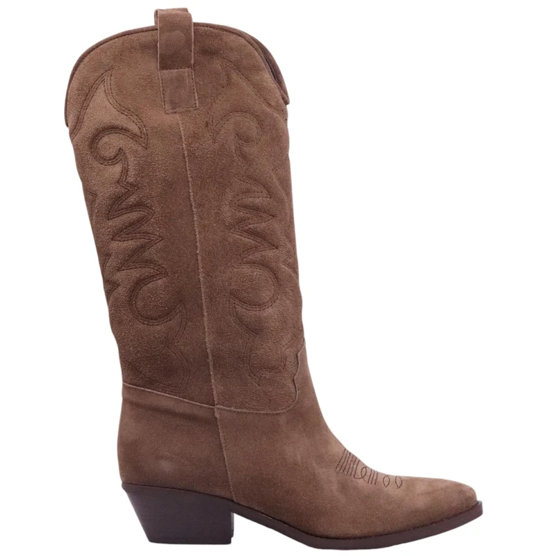 Ranyé Jennifer texano donna camoscio marrone con ricami
