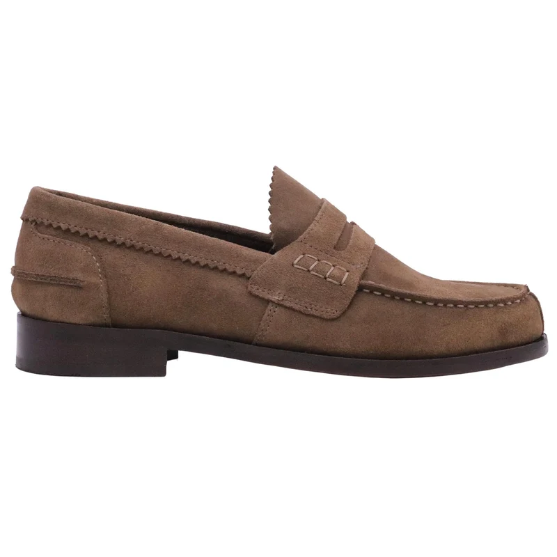 Saxone of Scotland 1000540 mocassino uomo in suede taupe