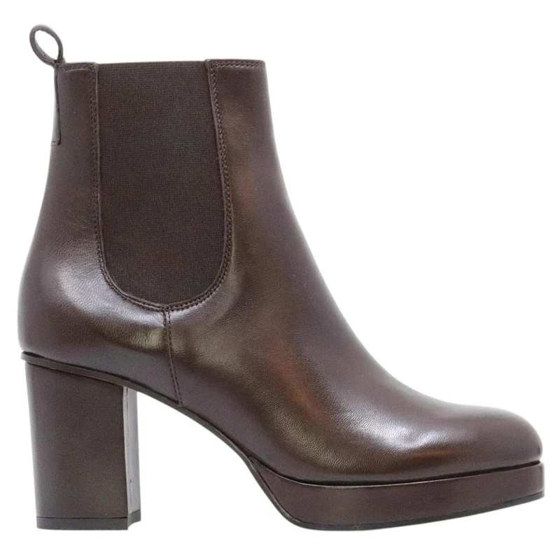 Triver Flight 776 01 stivaletto donna Chelsea in pelle marrone